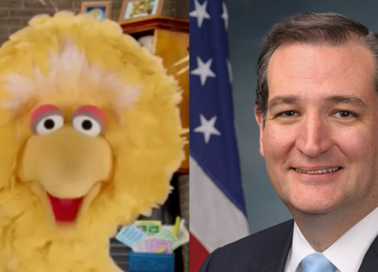 Big Bird and Ted Cruz